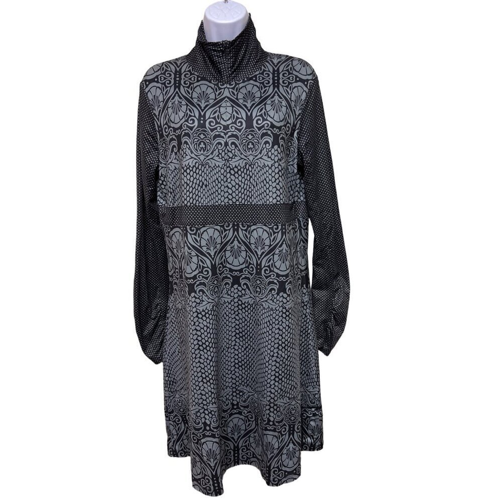 Prana Spitfire 1/4 Zip Long Sleeve Black Grey Dress Women's Size Medium